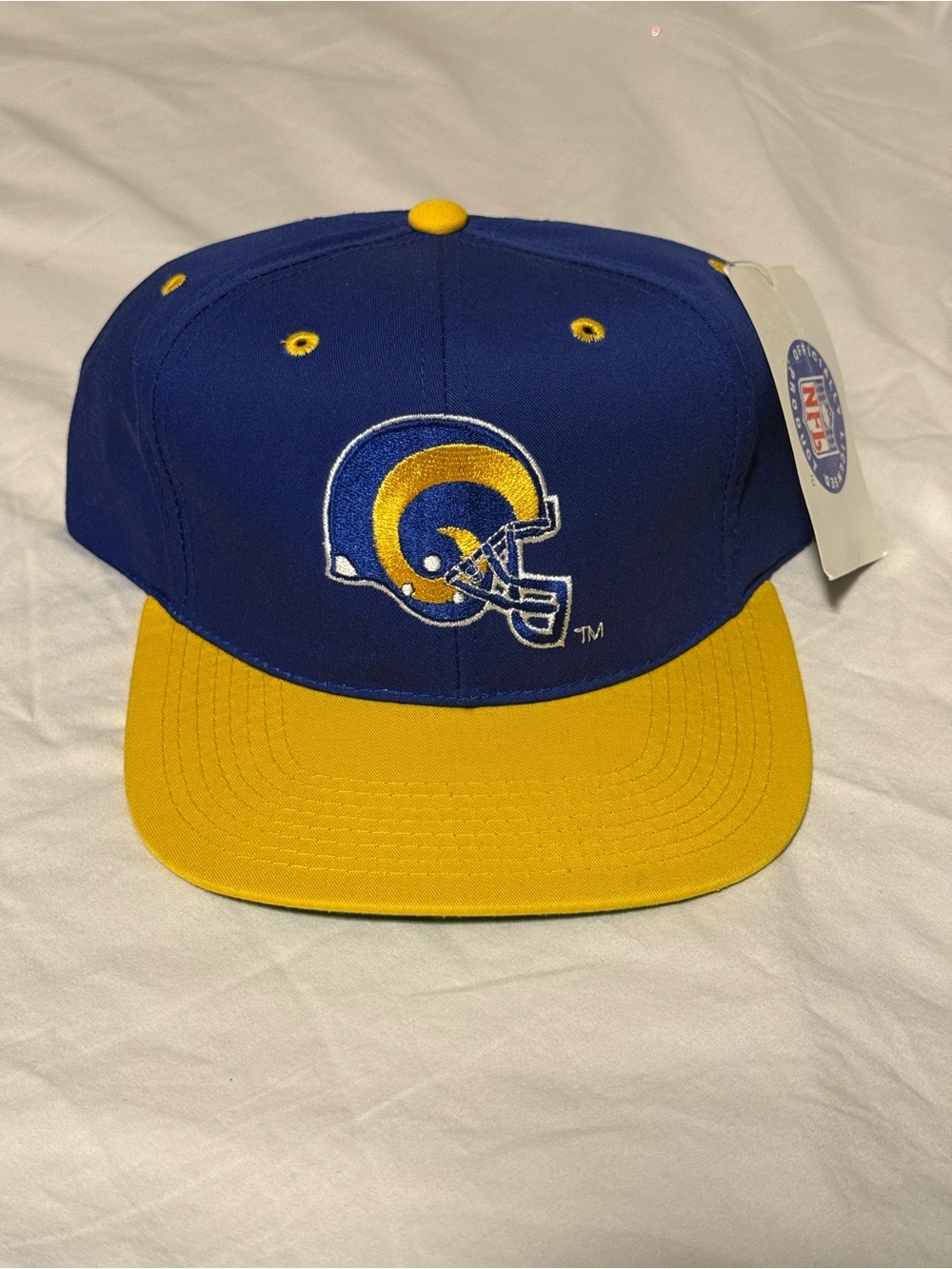 NFL Royal Blue and Gold Los Angeles Rams Snapback Hat vintage Deadstock